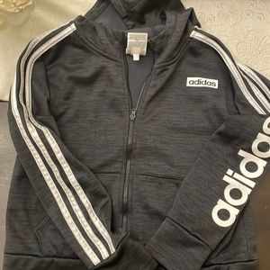 Girls adidas zip up hoodie. Black. Wonderful condition.